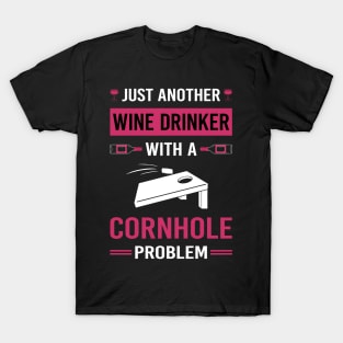 Wine Drinker Cornhole T-Shirt